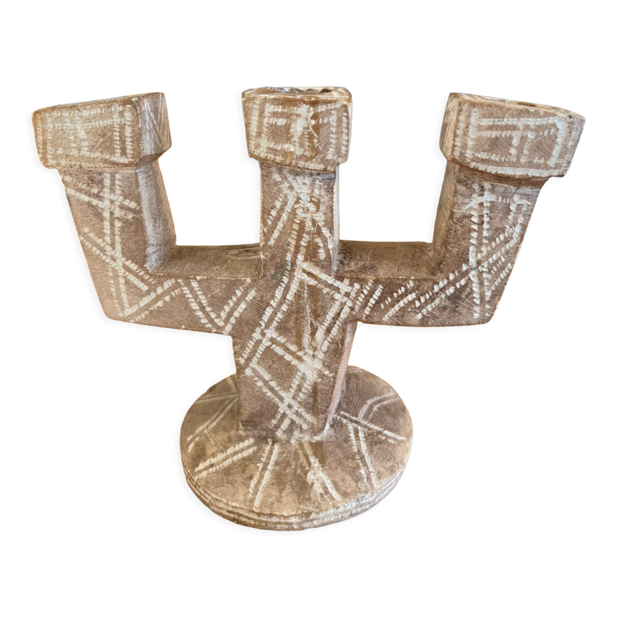 Brutalist stone candle holder