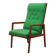 Teak green armchair, Danish design, 1970s, production: Denmark