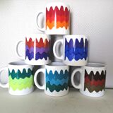 Series of 6 mugs design waecht ersbach 70s