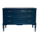 Commode vintage restaurée en bleu marine, style Louis XVI.