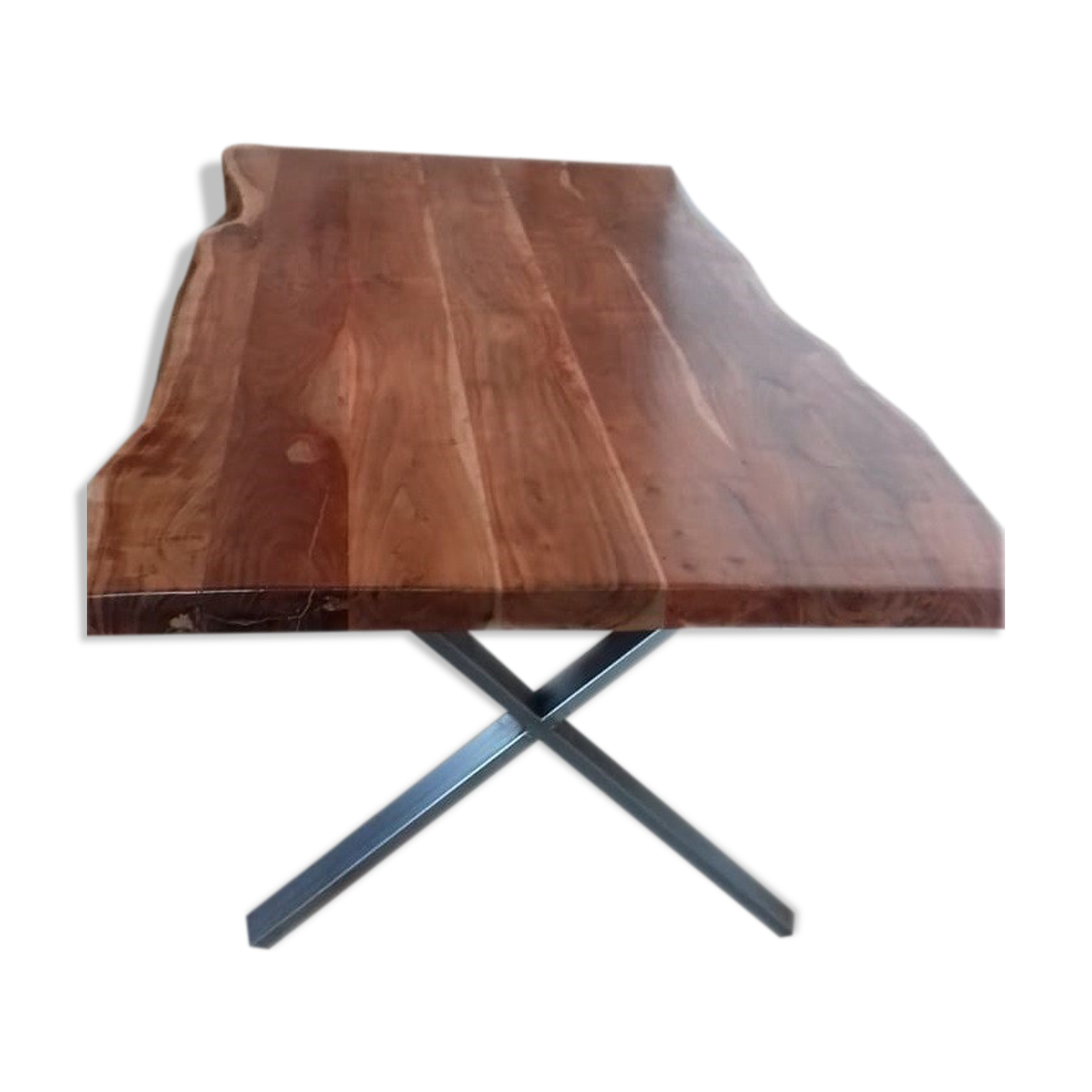 Table with raw solid top
