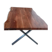 Table avec plateau massif brut