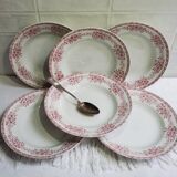 Lot de 6 assiettes à soupe de St amand modèle Champagne, terre de fer