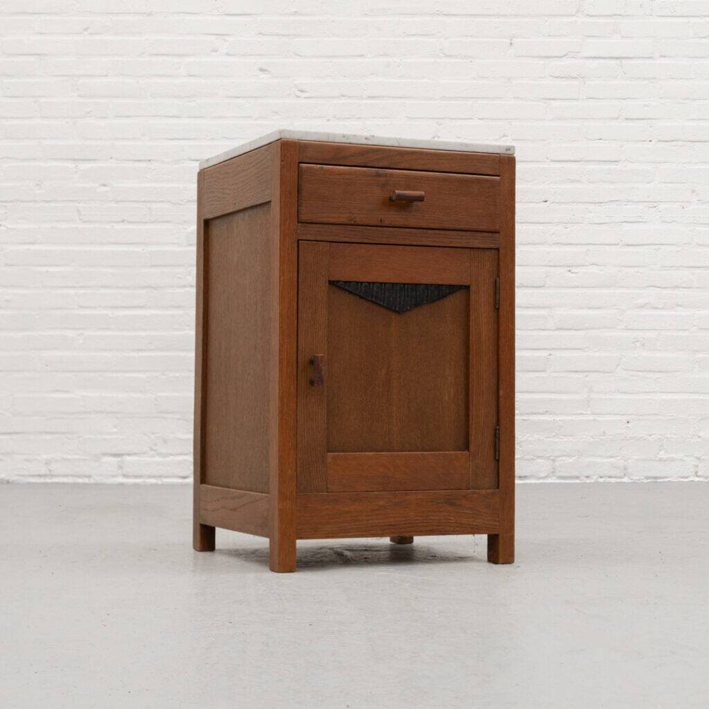 Dutch Art Deco Marble Bedside Table 1920s