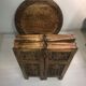 Exotic wooden coffee table carved molding