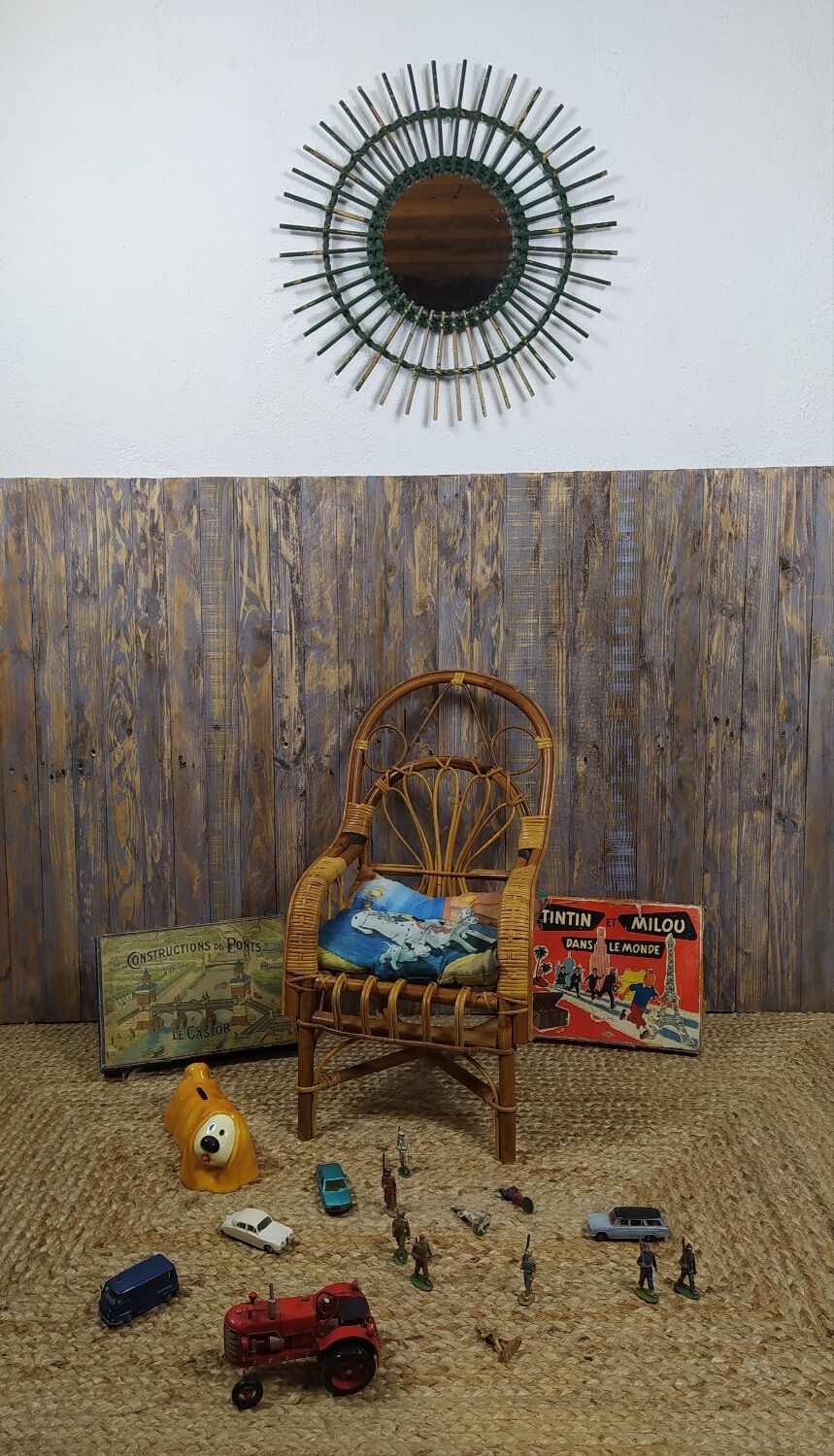 Fauteuil enfant rotin