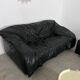 Vintage sofa set roset line Flou Flou designer sofa 80s black leather