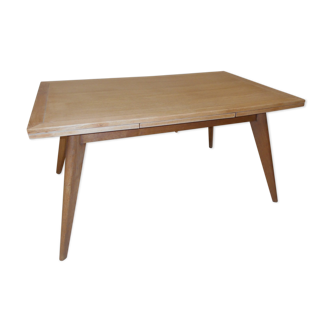 Table vintage 1960 feet clear oak compass