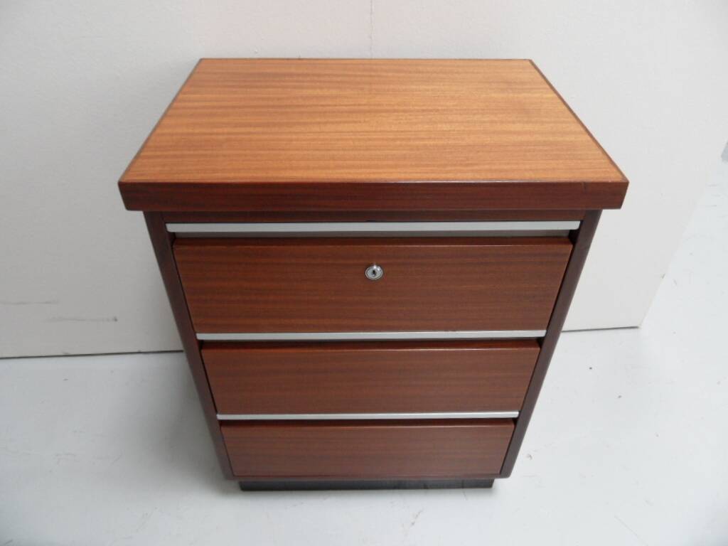 Mid century set of 2 mahogany filing cabinets