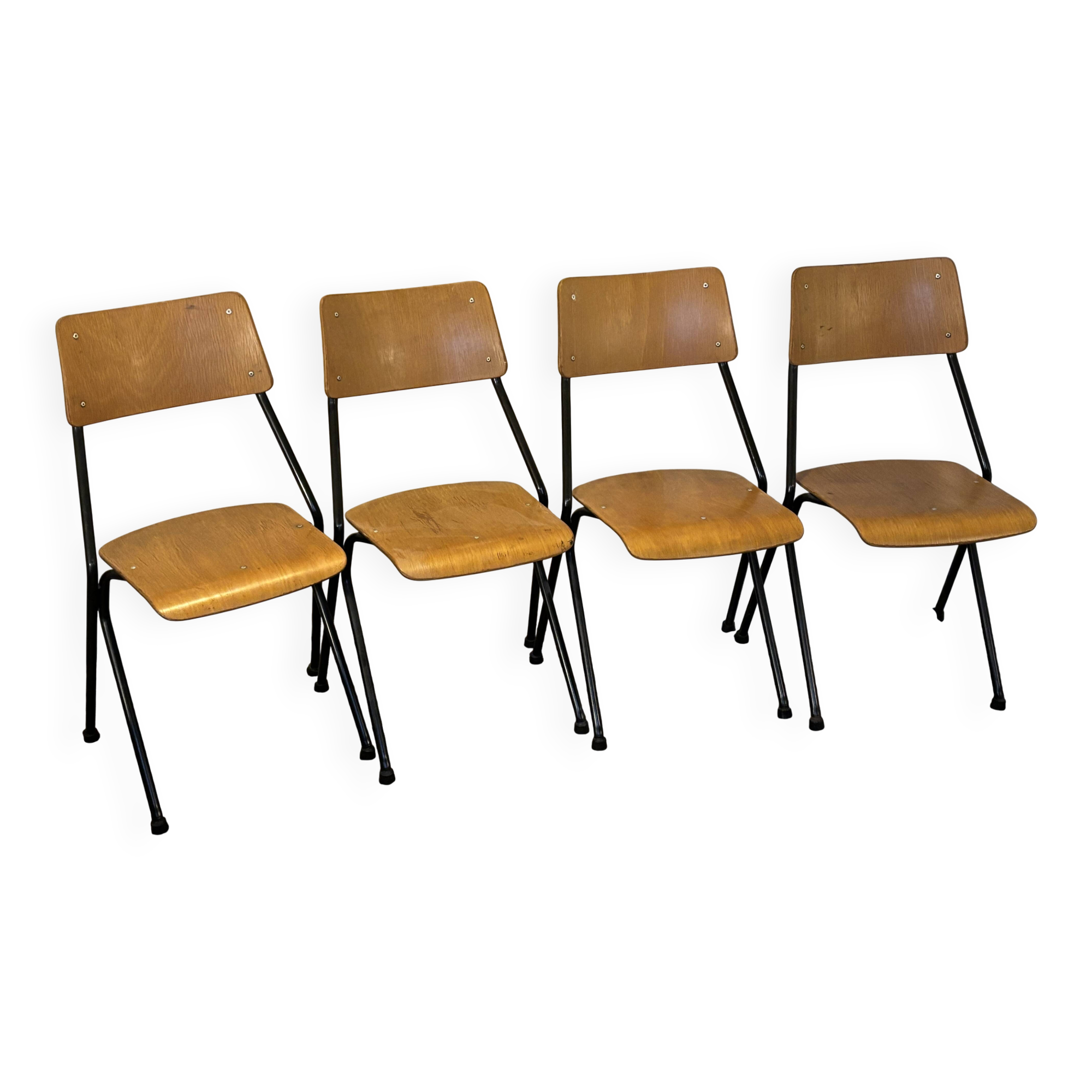 Set of 4 vintage post-modern design chairs