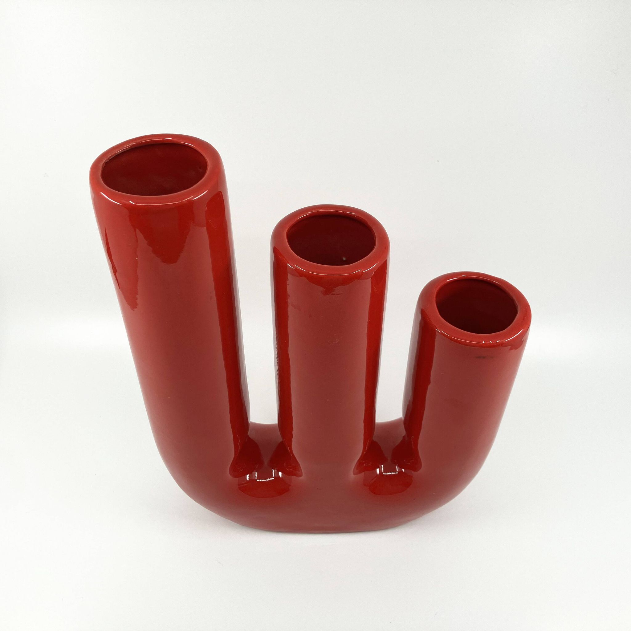 Vase with 3 necks in ceramic • space age • Italy • Circa 60/70