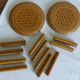11 knife holders and 2 bottle coasters in Gien earthenware