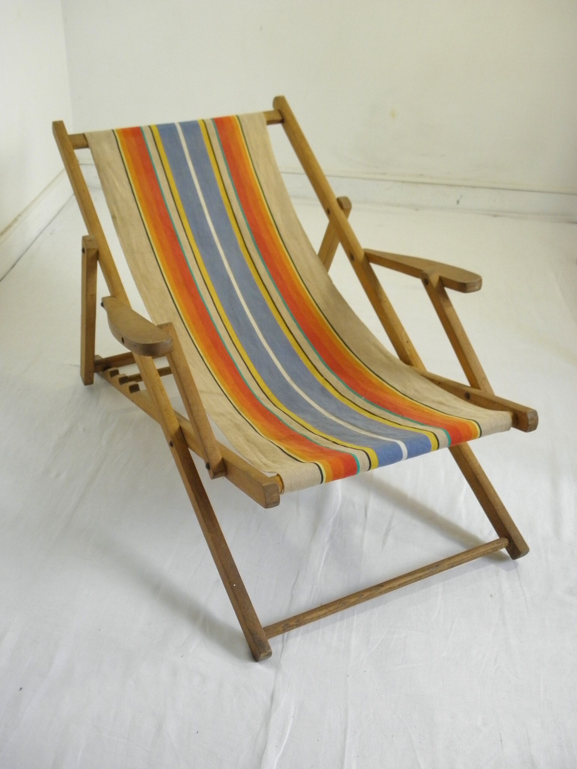 Chair fabric and wood vintage 1960