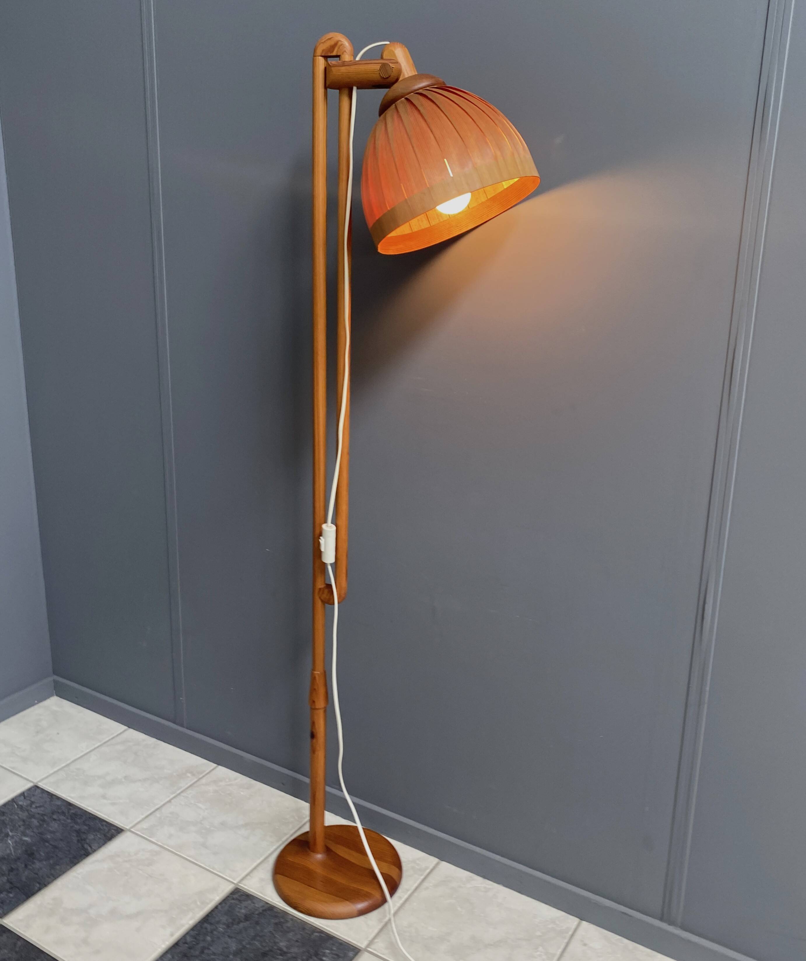 Hans agne Jakobsson wood floor lamp 1960s