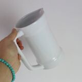 Water pitcher, white ceramic, 1940s vintage French