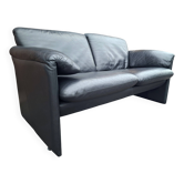 Black leather sofa by Leolux, Bora Bora model designed in the 80s by Axel Enthoven