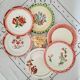6 old flat plates mismatched in earthenware