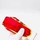 Vase Flavio Poli pour Seguso - Sommerso - Murano rouge et jaune