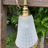 Baladeuse globe en verre granité vintage 1950
