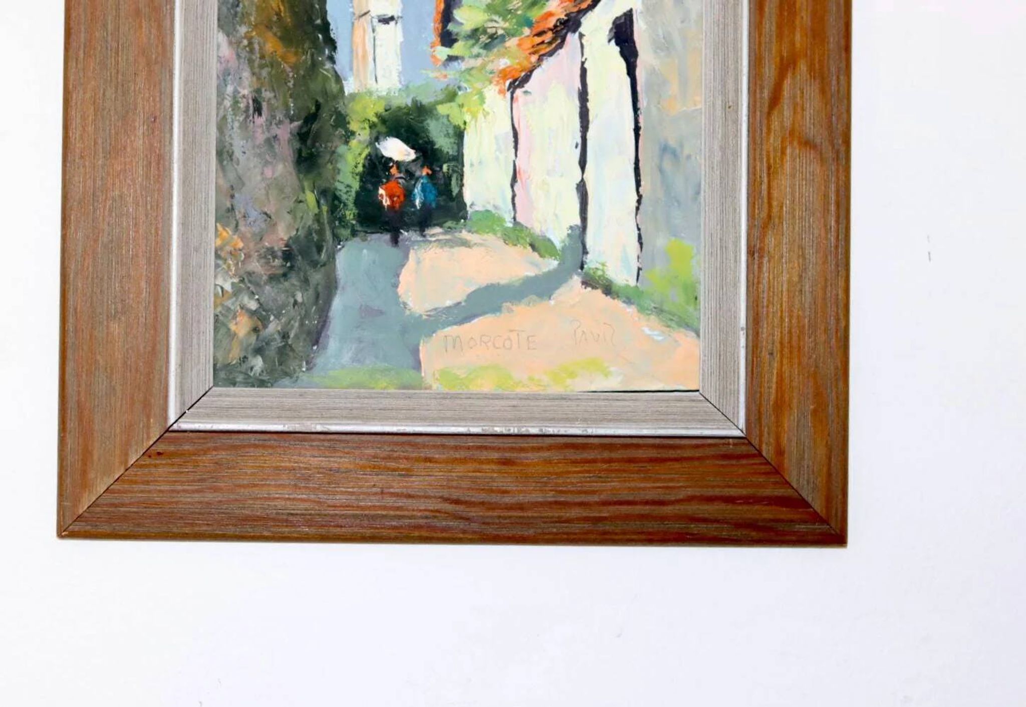 Swedish oil painting on panel "Morcote" – vintage and framed