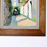 Swedish oil painting on panel "Morcote" – vintage and framed