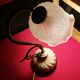 Retro lamp in brass and pink ceramic