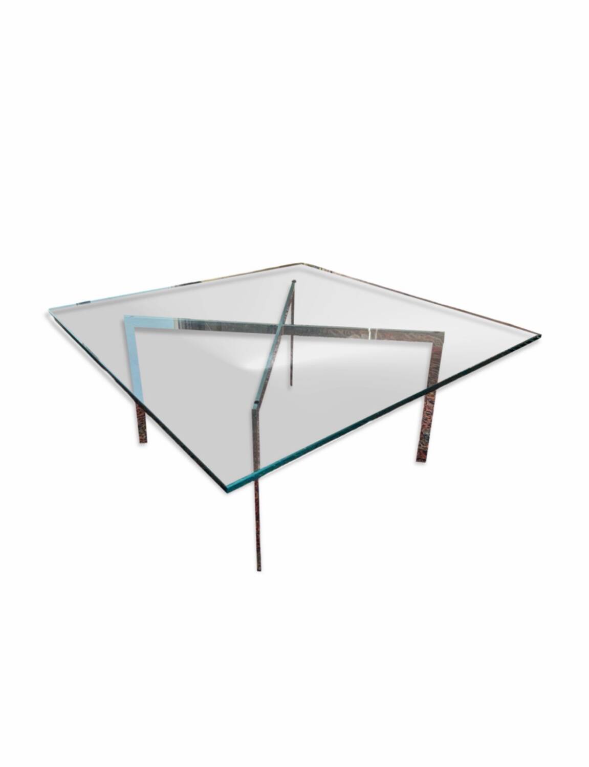 Design coffee table in glass & metal