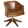 Vintage Patinated Leather Chesterfield Swivel Captain's Armchair