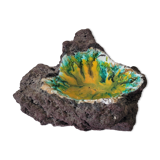 Enamelled lava stone ashtray