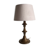 Vintage brass and velvet geometric lamp