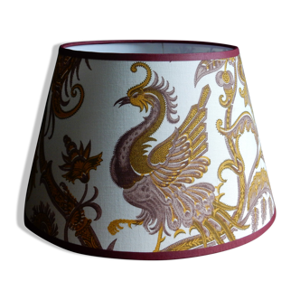 Conical lampshade vintage fabric Boussac Romanex