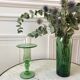 Biot bubble glass candle holder signed green years 60-70
