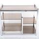 Vintage hifi or TV unit in chrome steel and smoked glass