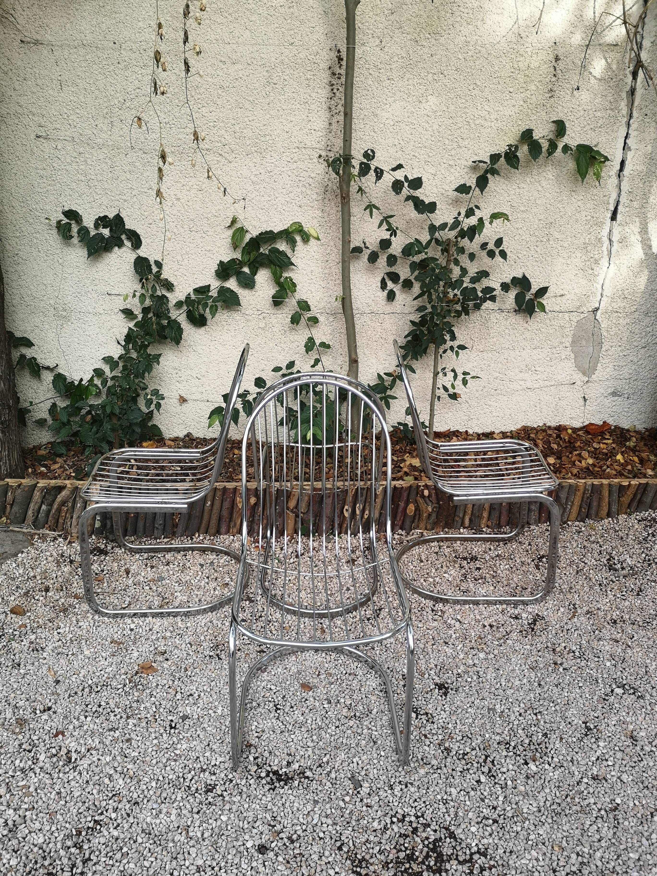 Set of 4 Chair in chrome year 70 Italian design
