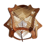 French mid century 1960s wooden lamp shade for restoration