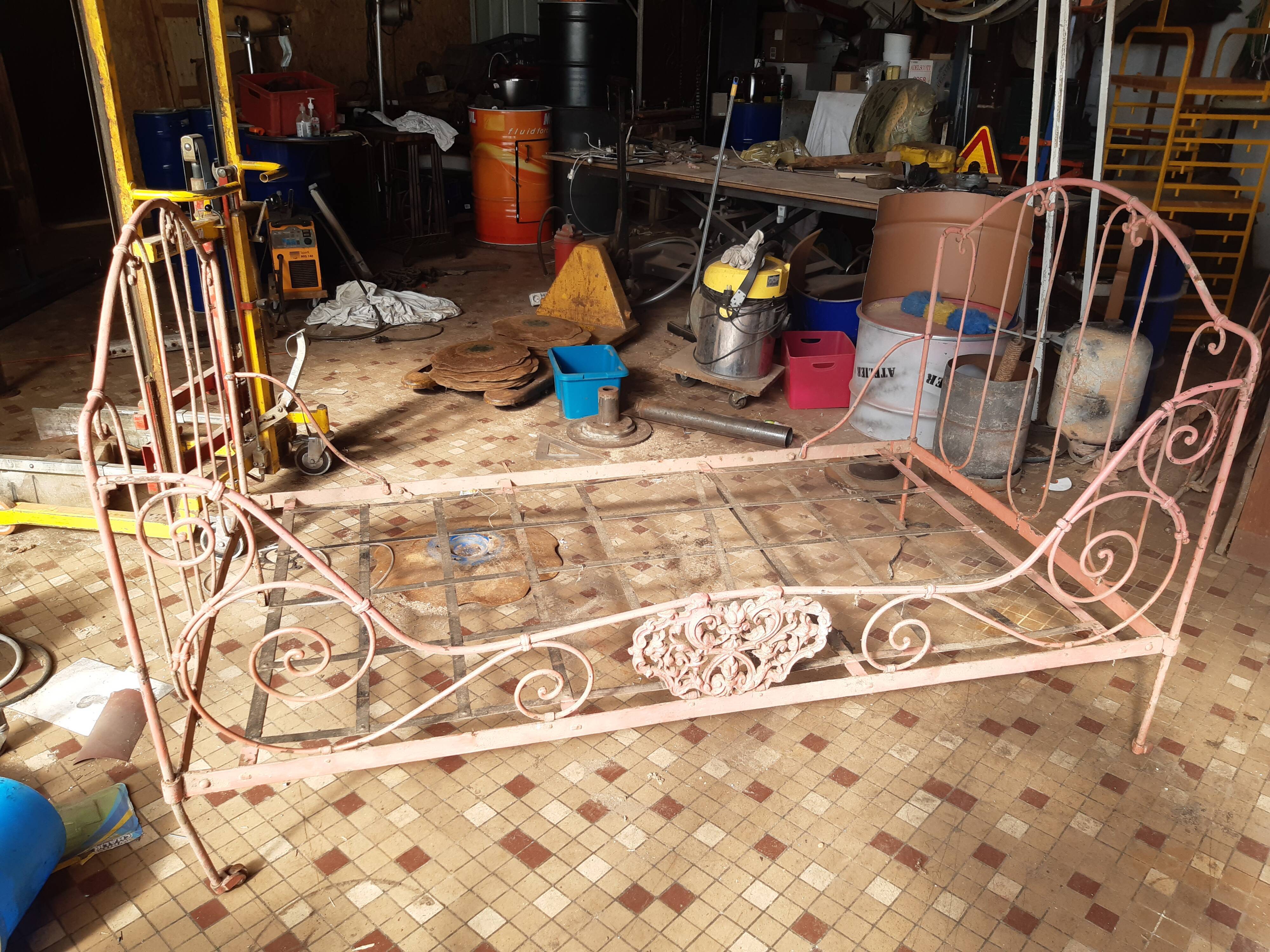 Old wrought iron bed