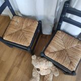 Set of two black children's chairs