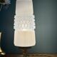 Vintage globe table lamp in glass and white opal.