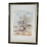 Painting: Lithograph - Autumn Landscape