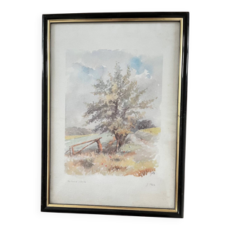 Painting: Lithograph - Autumn Landscape