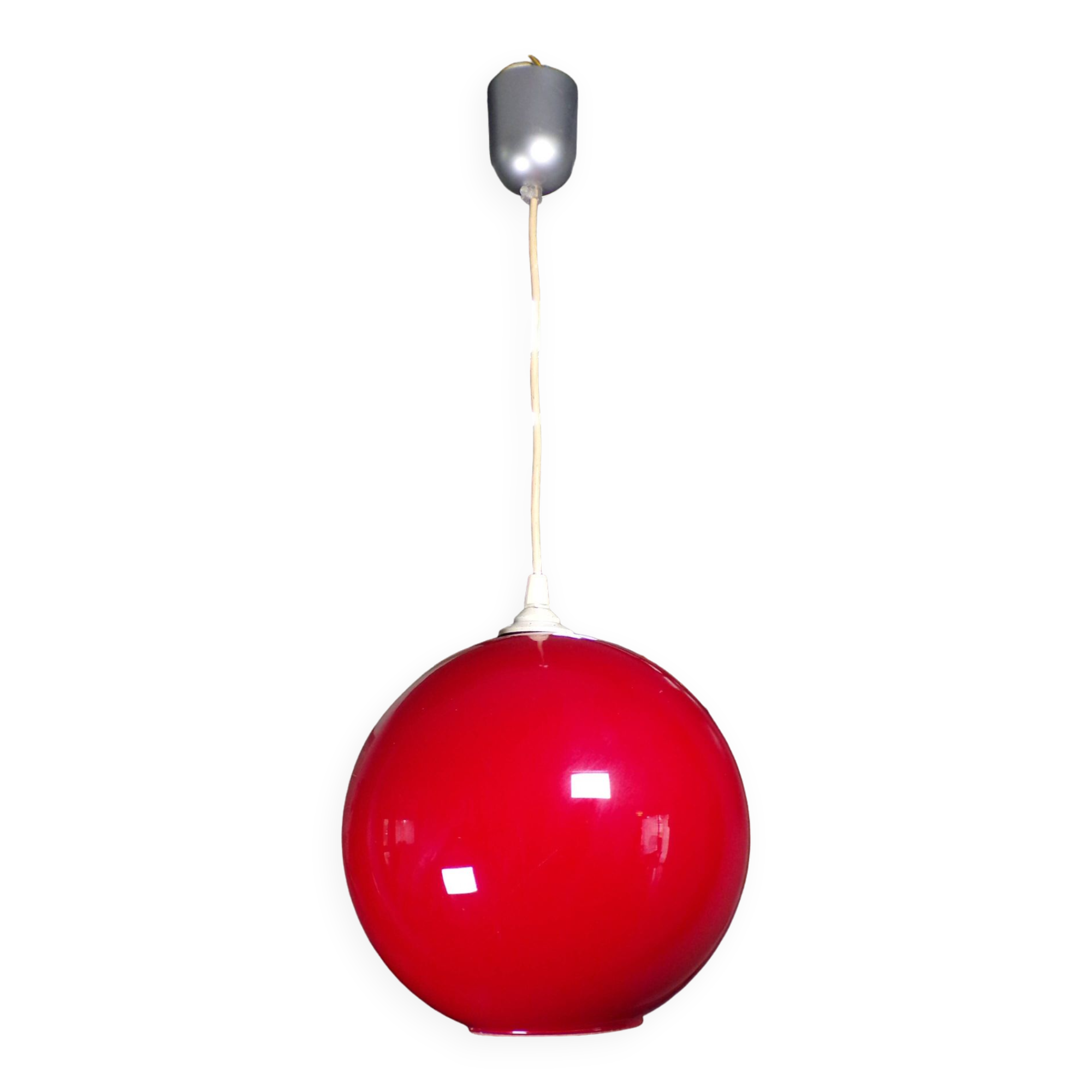 Suspension boule opaline rouge Ø30cm