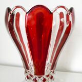 Red painted glass vase