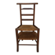 Vintage wooden prayer chair, double woven straw, lift-up seat