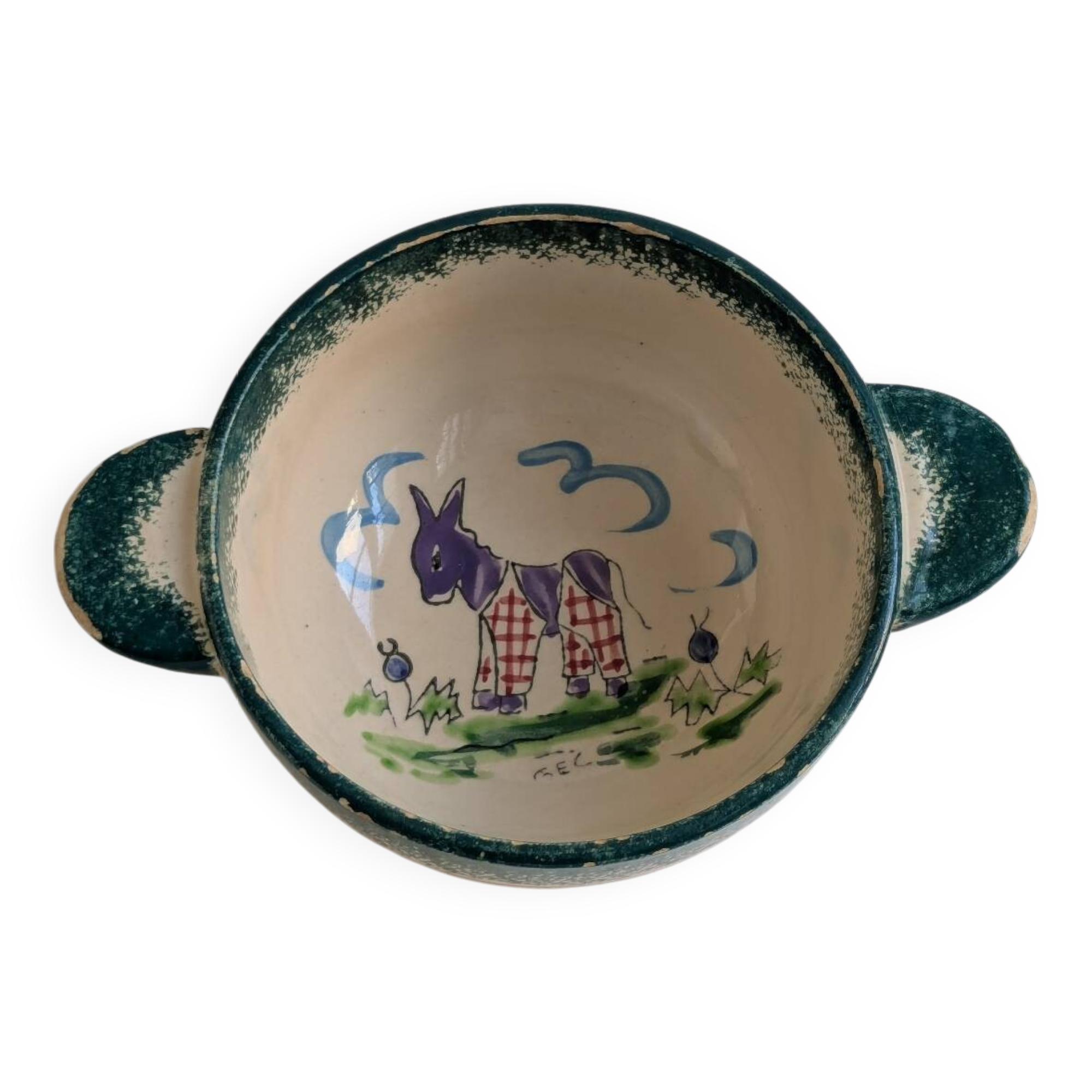Vintage bowl with donkey motif La Fleet in Ré