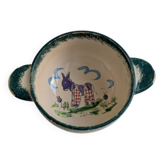 Vintage bowl with donkey motif La Fleet in Ré