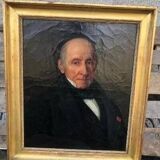 19th Century- Vintage Portrait Painting of a Gentleman Man Oil on Canvas