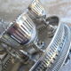 Egg bowl old egg service silver metal 6 shells display salt shaker