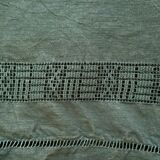 Set of 8 monogrammed fir green towels EH - 65x61cm - linen