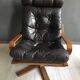Fauteuil vintage en cuir danois des années 70