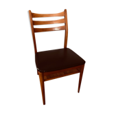 Wooden chair and black skai